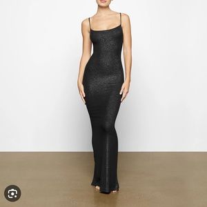 Skims Long Ribbed Shimmer Dress